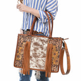 ADBG230 Tote Hand Tooled Genuine Western Leather Women Bag