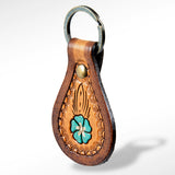 ADKR153 Hand Tooled Genuine Leather Keyring