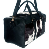 LC-ADBG474BRWBK Duffel Hair On Genuine Western Leather Women Bag