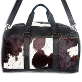 LC-ADBG474BRWBK Duffel Hair On Genuine Western Leather Women Bag