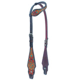 BER110-Western Leather One Ear Headstall