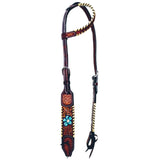 BER111-Western Leather One Ear Headstall