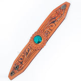 ADBRF137 Hand tooled carved Genuine Leather Bracelet women