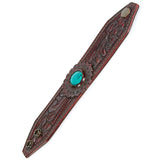 ADBRF138 Hand tooled carved Genuine Leather Bracelet women