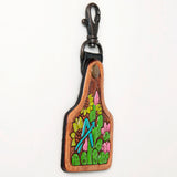 ADKR213 Hand Tooled Genuine Leather Keyring