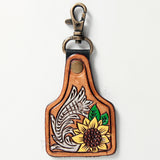 ADKR174 Hand Tooled Carved Genuine Leather Keyring