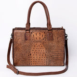 ADBG235 Tote Crocodile Embosed Genuine Western Leather Bag