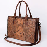 ADBG235 Tote Crocodile Embosed Genuine Western Leather Bag