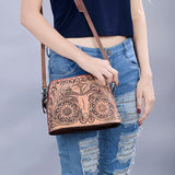 ADBG769 Wallet Hand Tooled Genuine Western Leather Women Bag