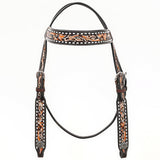 BEHSE127AB-Western Leather Headstall