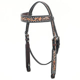 BEHSE127AB-Western Leather Headstall