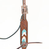 BEHSE128ME-Western Leather Headstall