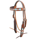 BEHSE128ME-Western Leather Headstall