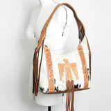 ADBG803 Hobo Hair On Genuine Western Leather Women Bag Pearl