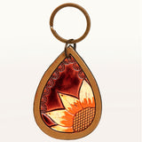 ADKR180 Hand Tooled Carved Genuine Leather Keyring