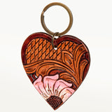 ADKR181 Hand Tooled Carved Genuine Leather Keyring