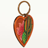 ADKR182 Hand Tooled Carved Genuine Leather Keyring