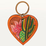 ADKR182 Hand Tooled Carved Genuine Leather Keyring