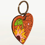 ADKR183 Hand Tooled Carved Genuine Leather Keyring