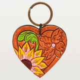 ADKR183 Hand Tooled Carved Genuine Leather Keyring