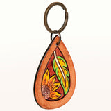 ADKR184 Hand Tooled Genuine Leather Keyring