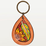 ADKR184 Hand Tooled Genuine Leather Keyring