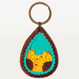 ADKR185 Hand Tooled Genuine Leather Keyring