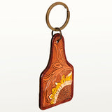 ADKR187 Hand Tooled Carved Genuine Leather Keyring