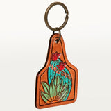 ADKR189 Hand Tooled Carved Genuine Leather Keyring