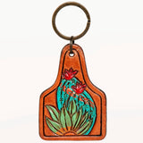 ADKR189 Hand Tooled Carved Genuine Leather Keyring