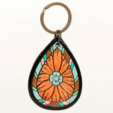 ADKR191 Hand Tooled Carved Genuine Leather Keyring