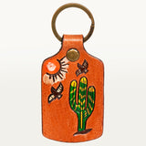 ADKR192 Hand Tooled Genuine Leather Keyring