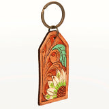 ADKR199 Hand Tooled Carved Genuine Leather Keyring