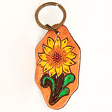 ADKR201 Hand Tooled Genuine Leather Keyring