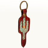 ADKR202 Hand Tooled Carved Genuine Leather Keyring