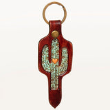 ADKR202 Hand Tooled Carved Genuine Leather Keyring