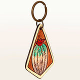 ADKR203 Hand Tooled Carved Genuine Leather Keyring