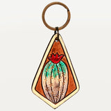 ADKR203 Hand Tooled Carved Genuine Leather Keyring