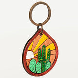 ADKR204 Hand Tooled Carved Genuine Leather Keyring