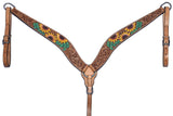 BER247-Western Leather Breast Collar