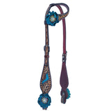 BER114-Western Leather One Ear Headstall