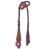 BER115-Western Leather One Ear Headstall