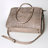 ADBG235 Tote Crocodile Embosed Genuine Western Leather Bag