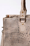 ADBG235 Tote Crocodile Embosed Genuine Western Leather Bag