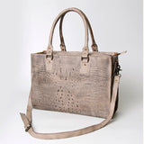 ADBG235 Tote Crocodile Embosed Genuine Western Leather Bag