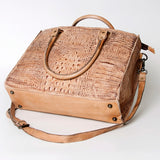 ADBG235 Tote Crocodile Embosed Genuine Western Leather Bag