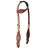 BER164-Western Leather One Ear Headstall