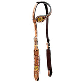 BER186-Western Leather One Ear Headstall