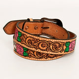 BER164-Hand Painted Western Leather Belt