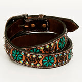 BER174-Hand Carved Western leather Belt